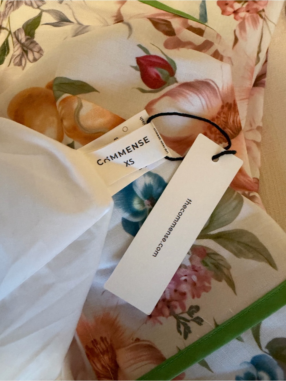 Commense Corset Seam Tropical Floral Print Swing Midi Dress - Picture 8 of 8